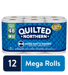 Ultra Soft & Strong Toilet Paper, 12 Mega Rolls (= 48 Regular Rolls)