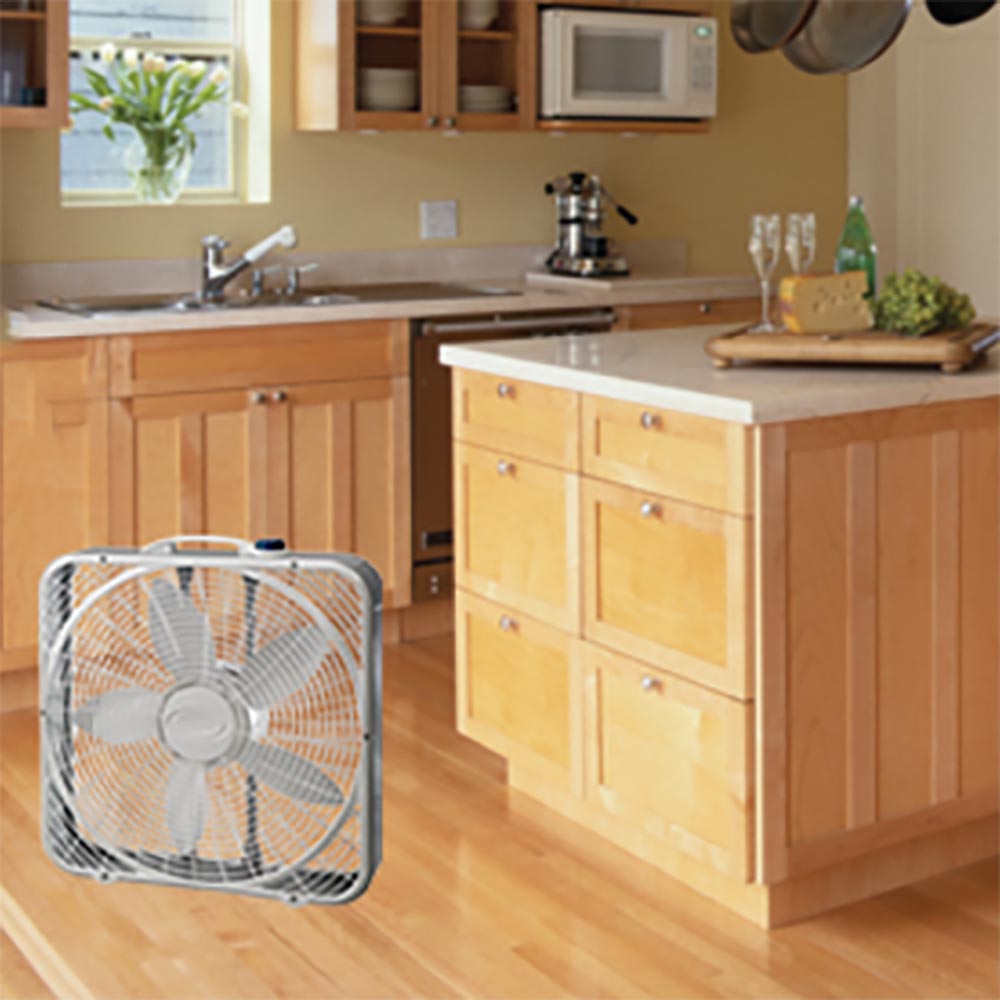  20" Premium Box 3-Speed Fan with Innovative Wind Ring System, Gray