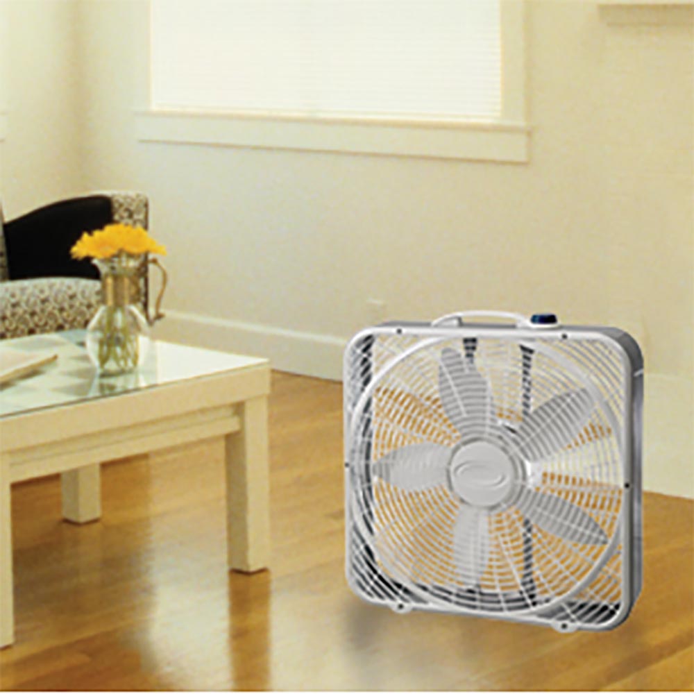  20" Premium Box 3-Speed Fan with Innovative Wind Ring System, Gray